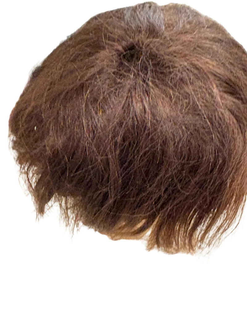 Puppenperücke, Mohair, Kurz , Gr. 22 Dunkelbraun
