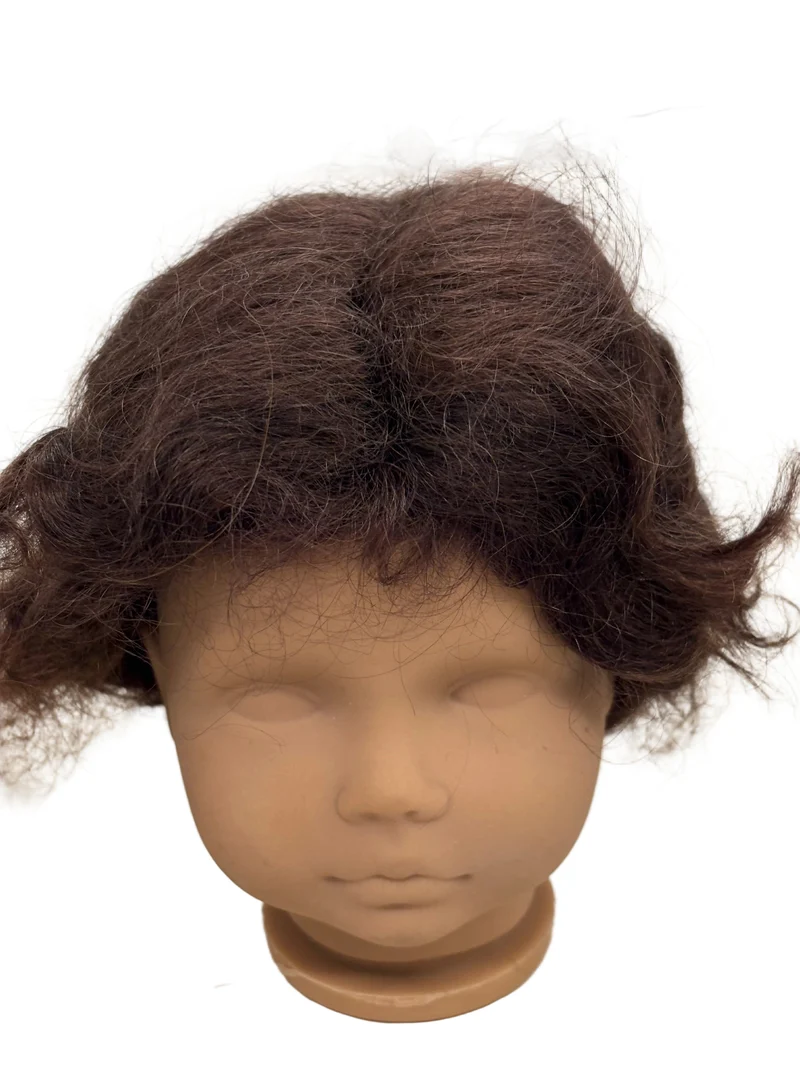 Puppenperücke, Mohair, Kurz , Gr. 28 Dunkelbraun