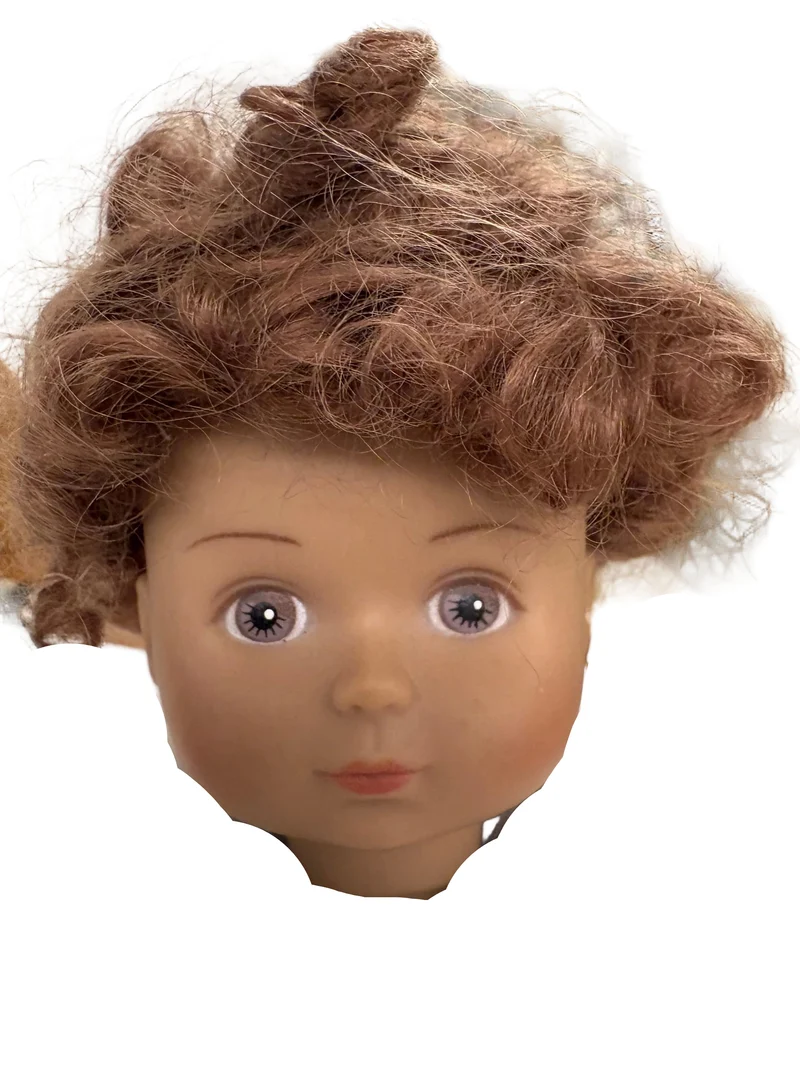 Puppenperücke, Mohair, Kurz Locken , Gr. 20 Braun