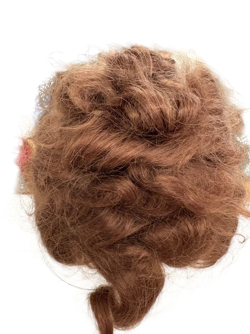 Puppenperücke, Mohair, Kurz Locken , Gr. 20 Braun
