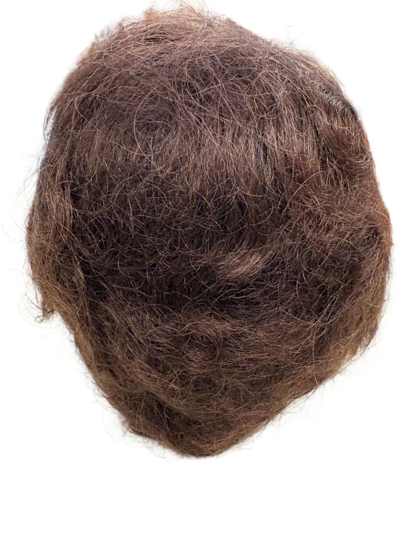 Puppenperücke, Mohair, Kurz Locken , Gr. 28 Braun