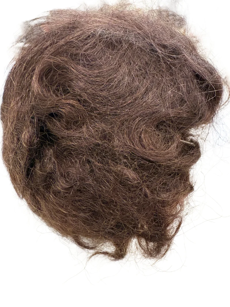Puppenperücke, Mohair, Kurz Locken , Gr. 28 Braun