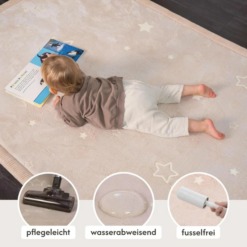 Hakuna Matte Samtmatte, Glow in the Dark Wolke Spielmatte 1.7 x 1.2 m, Stars