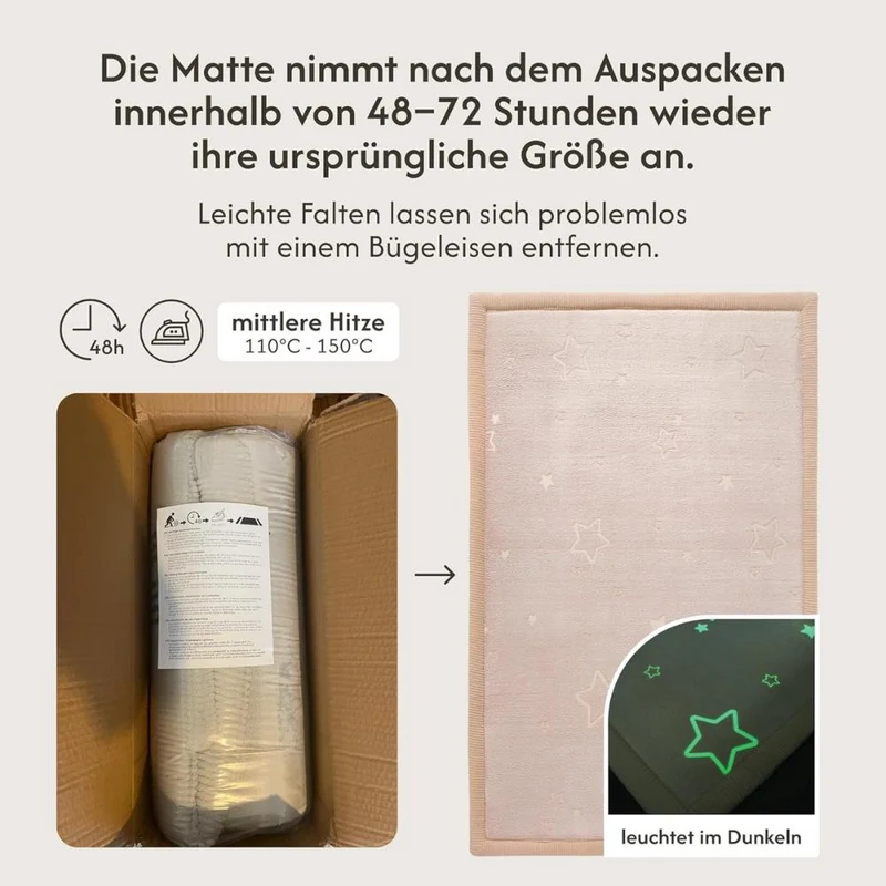 Hakuna Matte Samtmatte, Glow in the Dark Wolke Spielmatte 1.7 x 1.2 m, Stars