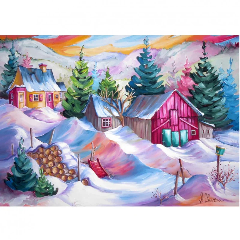 VRY DMG Diamond Painting - Charme Hivernal, Suzanne Claveau (VERY DAMAGED BOX)