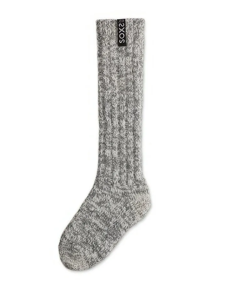 Graue Wolle Damen- & Herrensocken Jet Black, Kniesocke, 42-46