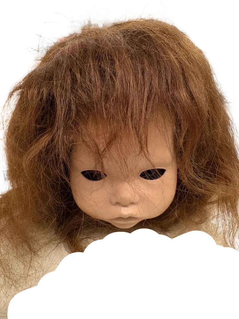 Puppenperücke, Mohair, Kurz, Gr. 36 Rotbraun