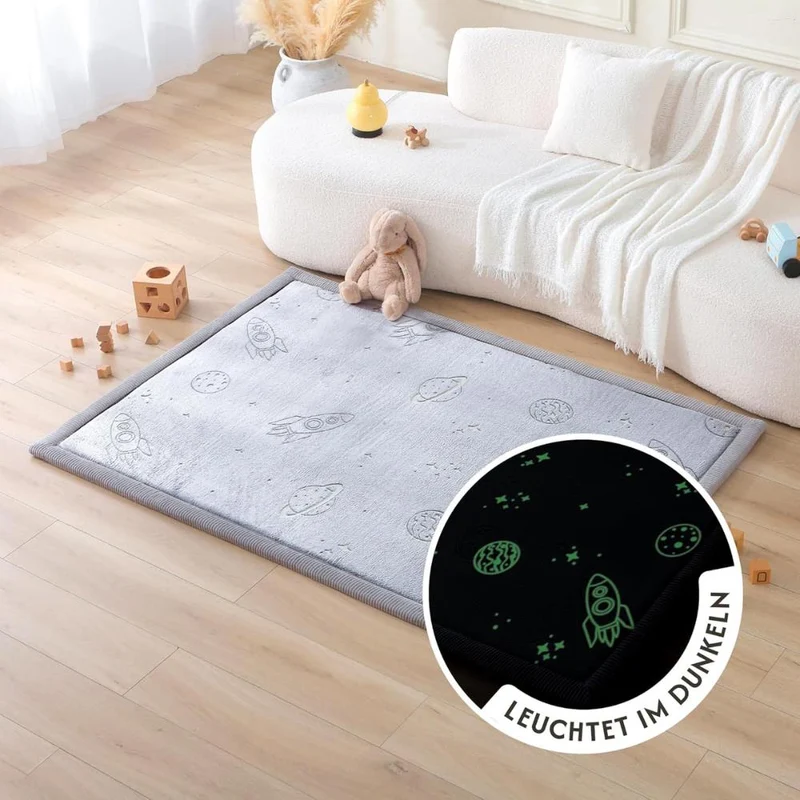 Hakuna Matte Samtmatte, Glow in the Dark Wolke Spielmatte 1.7 x 1.2 m, Planets