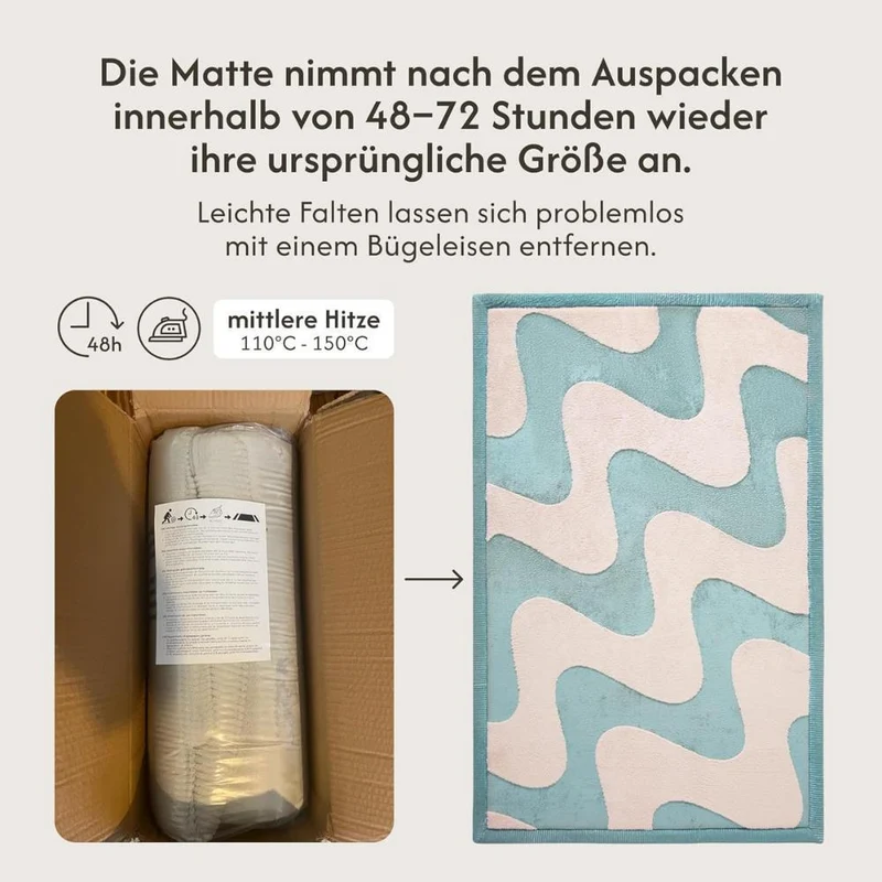 Hakuna Matte Samtmatte, 3D Wolke Spielmatte, 1.7 x 1.2 m, Waves