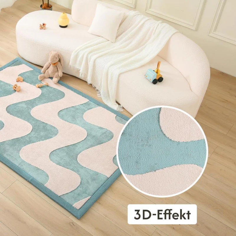 Hakuna Matte Samtmatte, 3D Wolke Spielmatte, 1.7 x 1.2 m, Waves