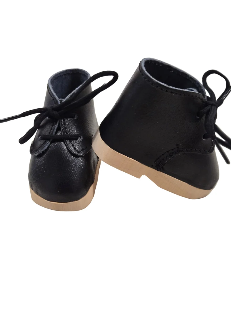 Puppen Schuhe aus Holz und Leder