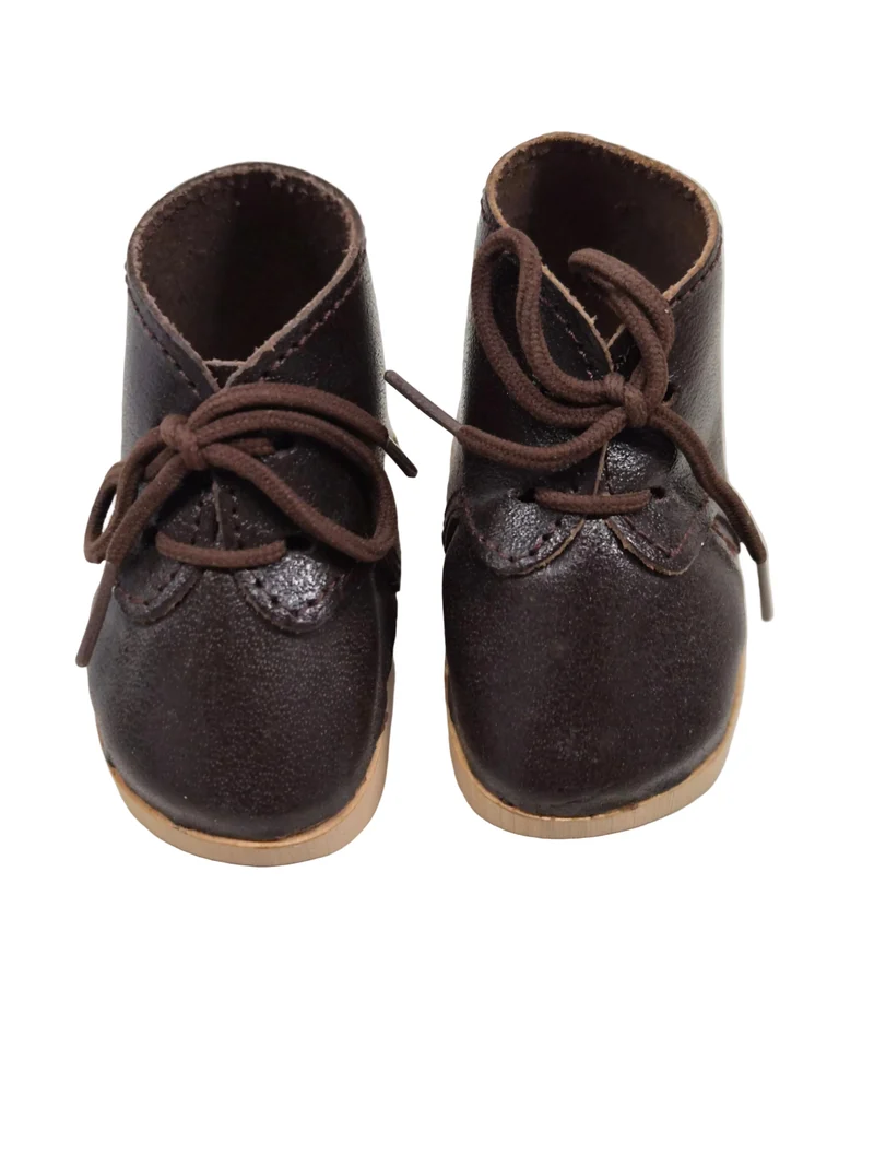 Puppen Schuhe aus Holz und Leder