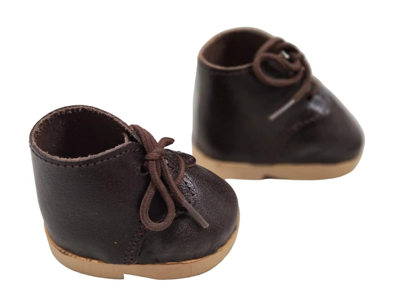 Puppen Schuhe aus Holz und Leder