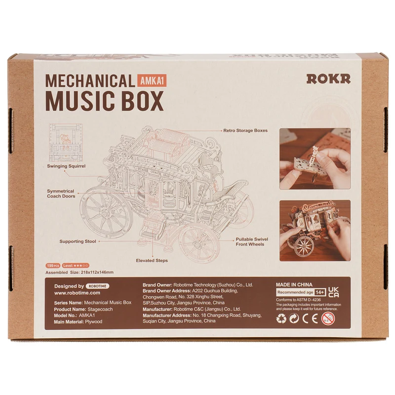 Robotime Stagecoach Music Box AMKA1