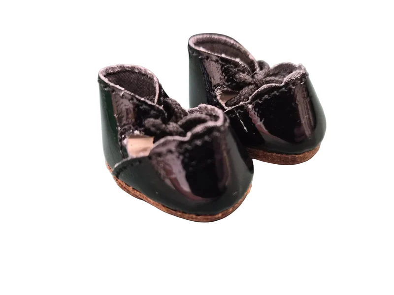 Puppen Schuhe Schwarz 3.5 cm – Kunstleder Lack