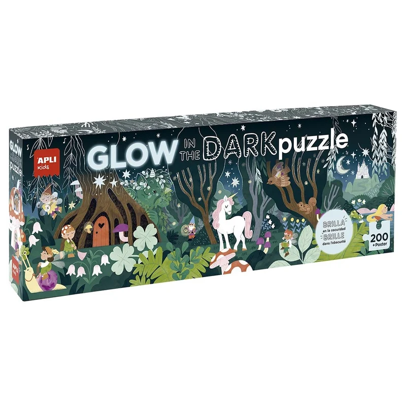 Im Dunkeln leuchtende Puzzles – Magischer Wald 6+