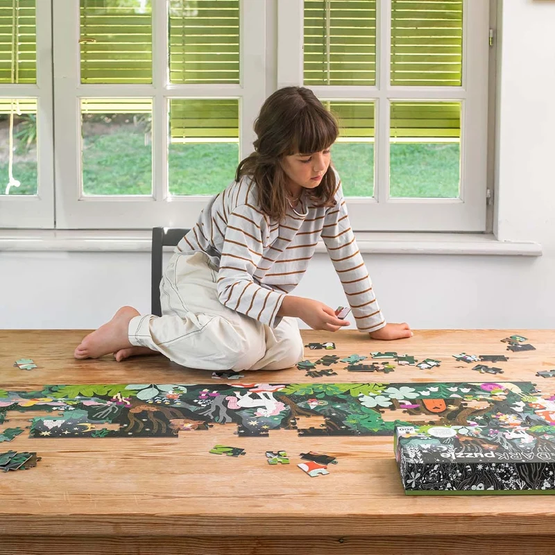 Im Dunkeln leuchtende Puzzles – Magischer Wald 6+