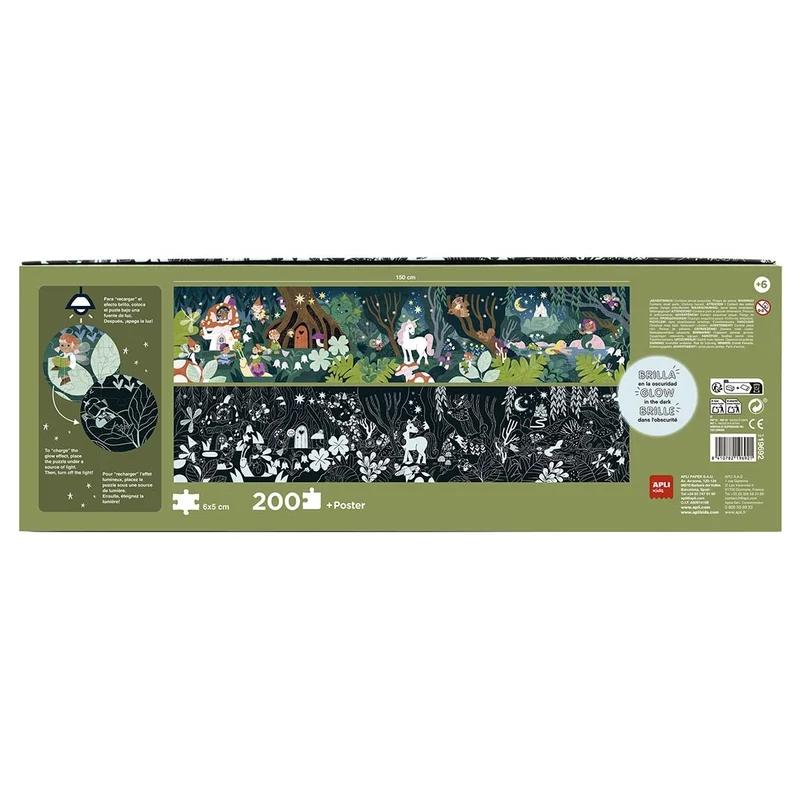 Im Dunkeln leuchtende Puzzles – Magischer Wald 6+