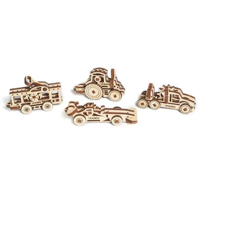 UGEARS 70033 U - Fidgets - Tribiks Fahrzeuge - Einsteigerset 3 - D Holzspielzeug