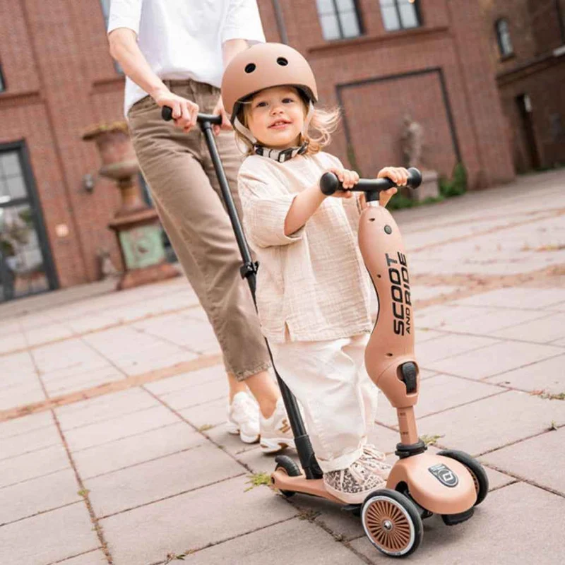 Rutschauto und Roller mit Lenker Highwaykick 1 Push and Go 2in1 1-5 Jahre – Mocha