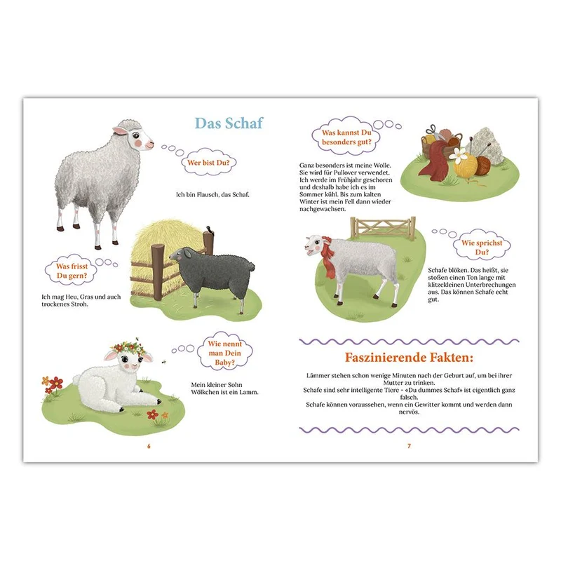 Alleovs WiBuKi Wissensbuch für Kinder Die Bauernhoftiere