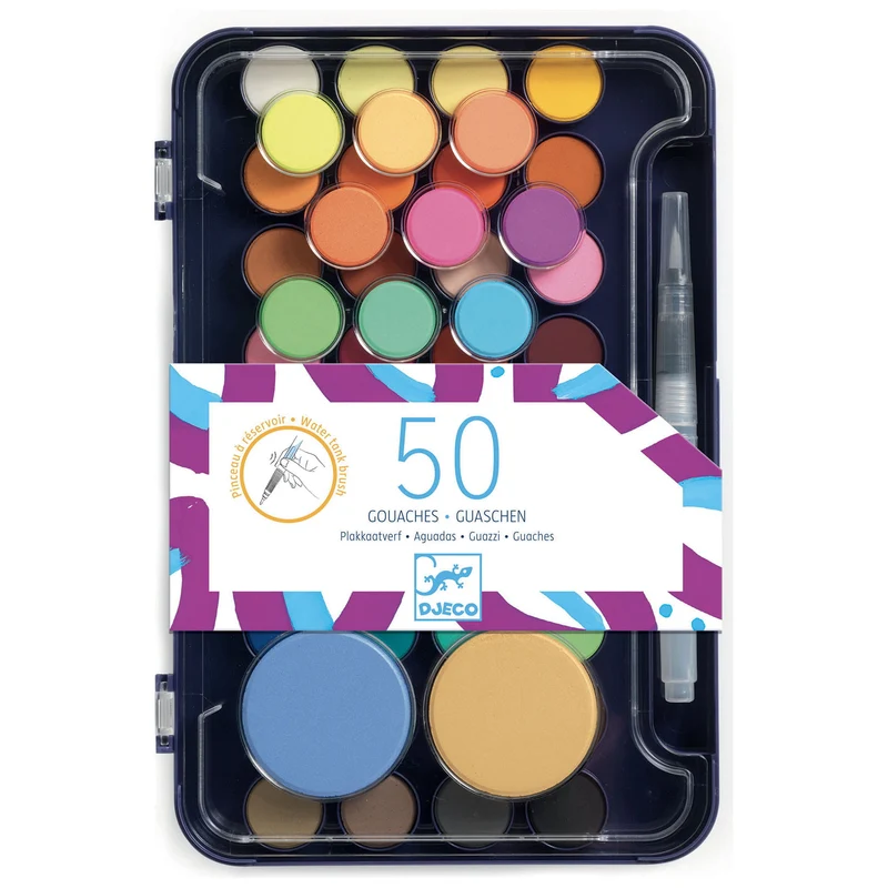 Malerpalette mit Gouachefarben – 53 Farben