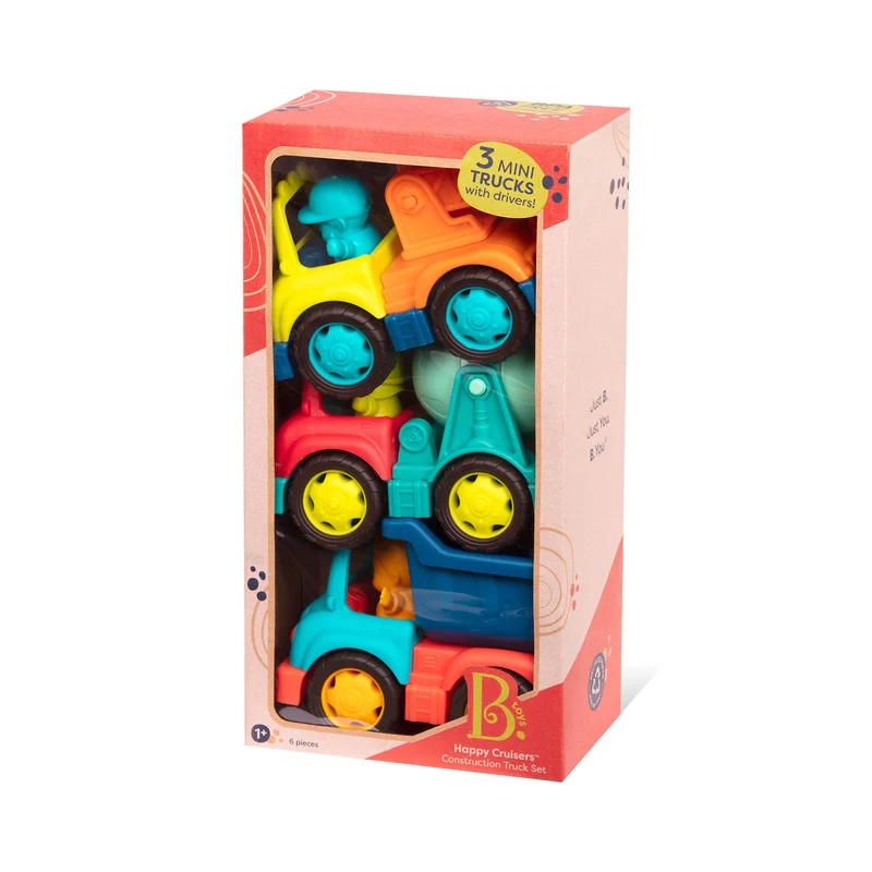 Set mit drei kleinen Baufahrzeugen mit Fahrer – Wonder Wheels
