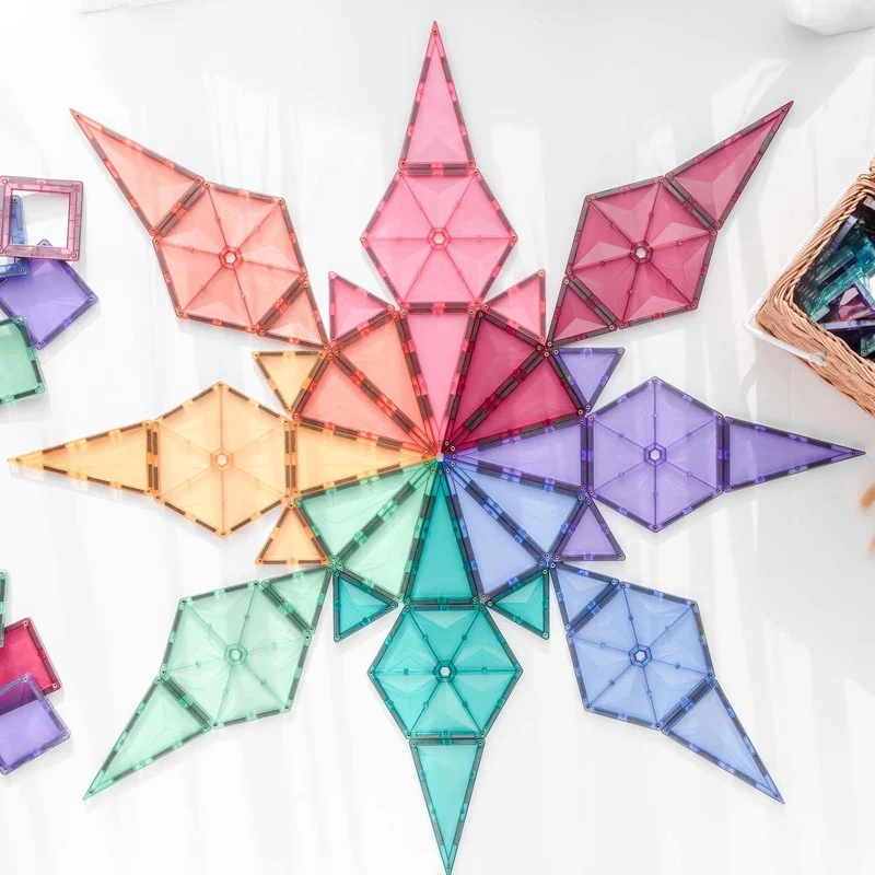 Magnetbausteine – Pastell-Geometrie-Set 40 Teile
