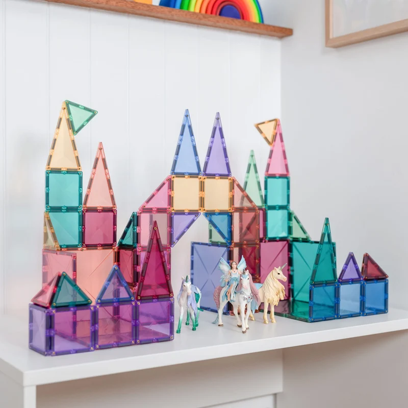 Magnetbausteine – Pastell-Geometrie-Set 40 Teile