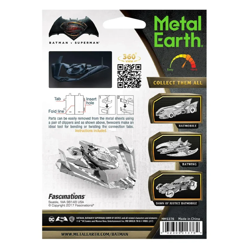 Metal Earth 502760 - Batman vs Superman Batwing MMS376