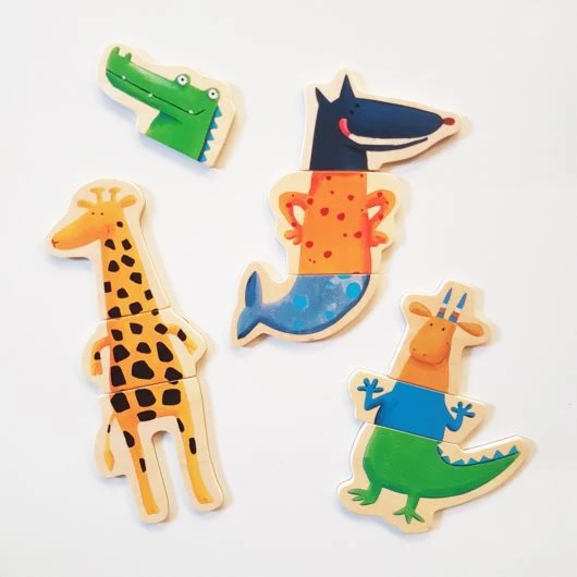 Holz-Magnetpuzzle – Tiere 24 Teile