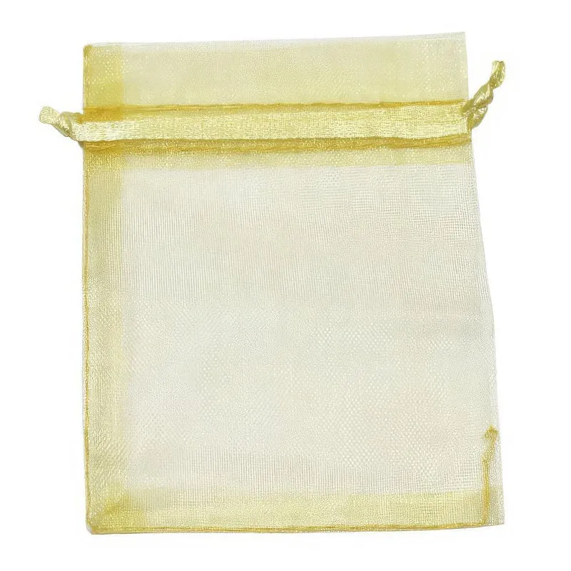Organzabeutel 10 Stück, gold, 9x7 cm
