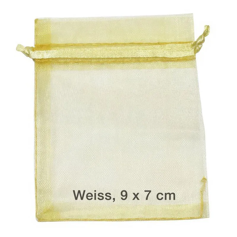 Organzabeutel 10 Stück, gold, 9x7 cm