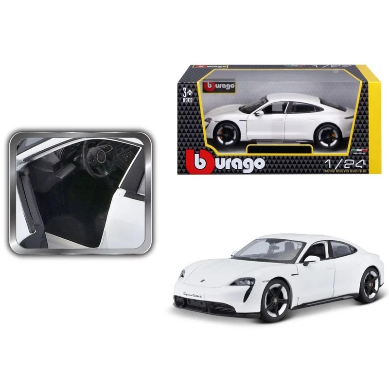 Bburago Porsche Taycan Turbo S weiss 1/24