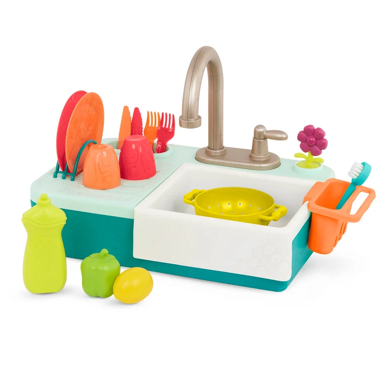 Spülbecken mit funktionierendem Wasserhahn und Zubehör – Splash-n-Scrub Sink