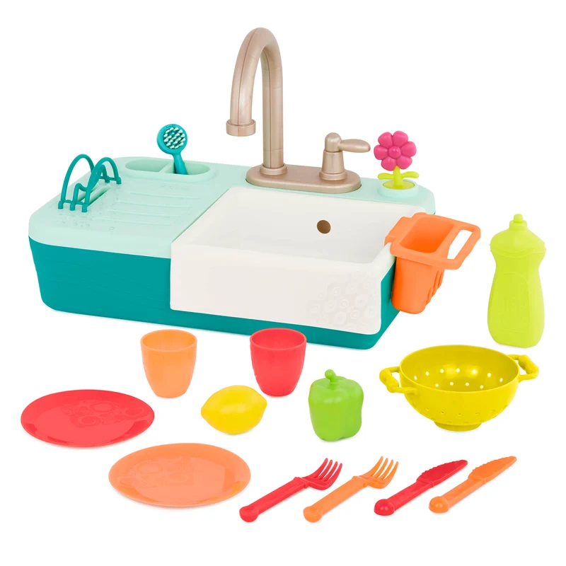 Spülbecken mit funktionierendem Wasserhahn und Zubehör – Splash-n-Scrub Sink