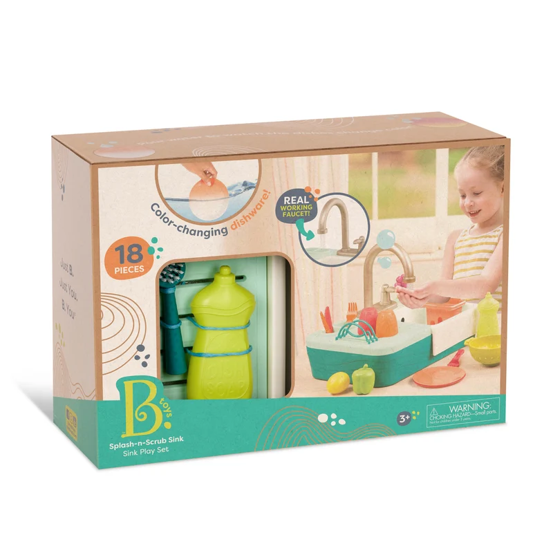 Spülbecken mit funktionierendem Wasserhahn und Zubehör – Splash-n-Scrub Sink