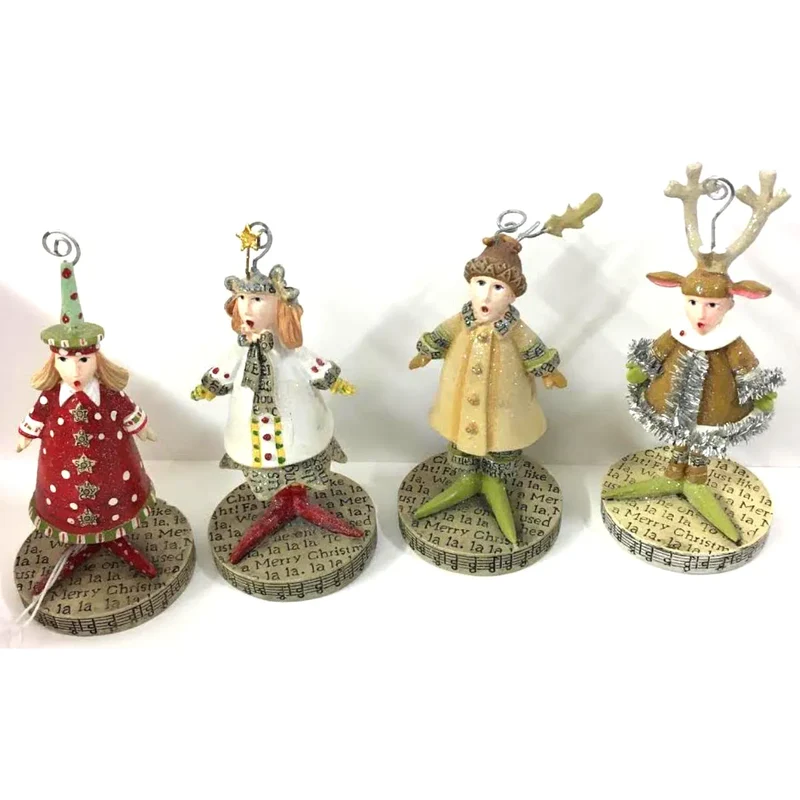 Krinkles - Weihnachtssänger - Kartenhalter 4er Set