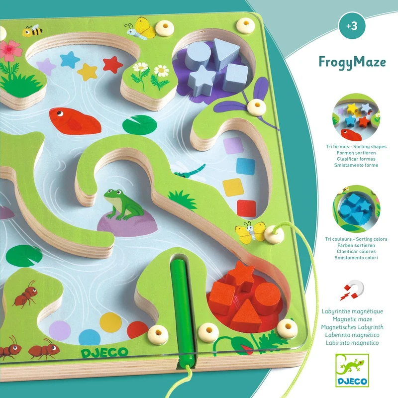 Magnetisches Holzlabyrinth – FrogyMaze