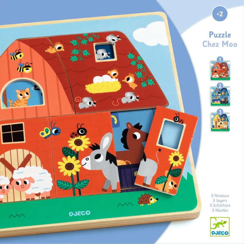 Puzzle für die Kleinsten 3 Spielbretter - Bauernhof