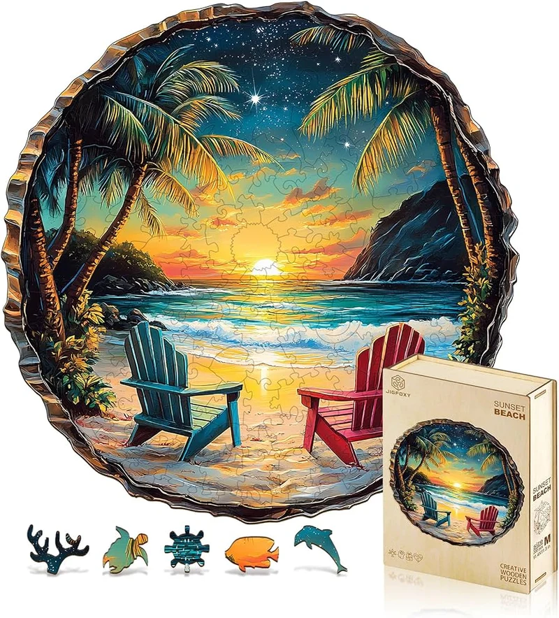 PFG Sunset Beach (WOOD) (Usage/Used - PUZZLES FOR GOOD)