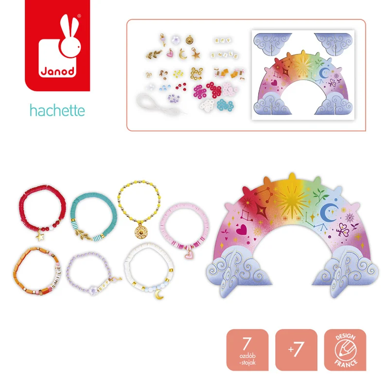 Kreatives Set zum Basteln von Schmuck mit Ständer – Armband für jeden Tag der Woche 7+