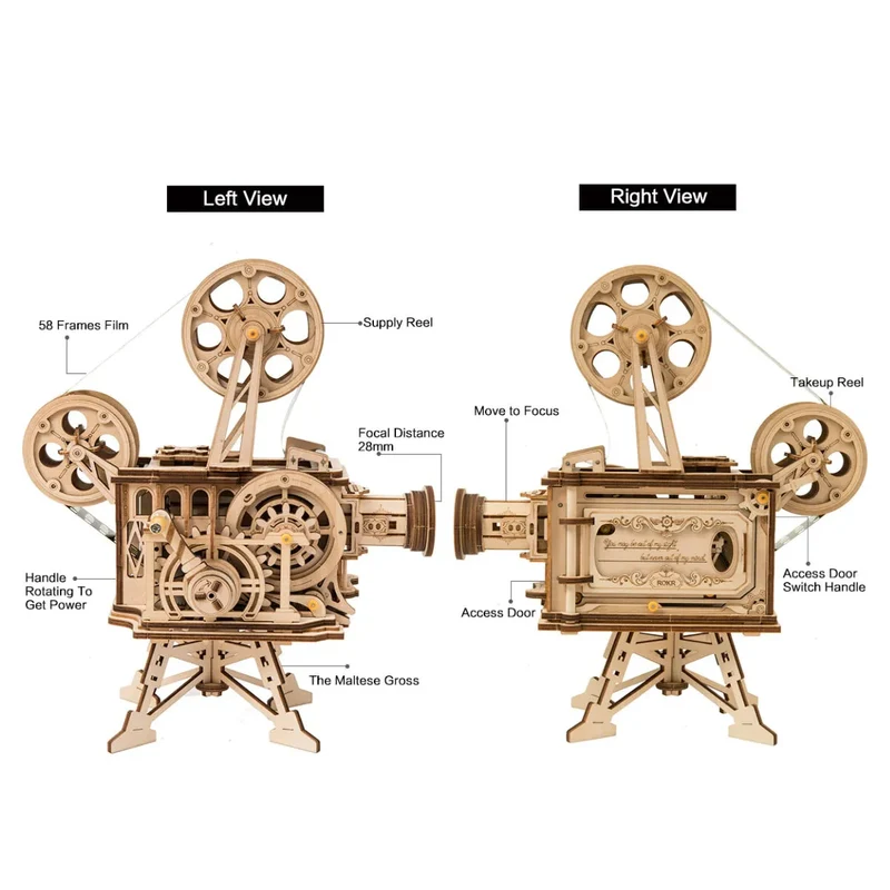 ROKR - Vitascope - 3D Holzbausatz - Holzmodell mit Getriebe