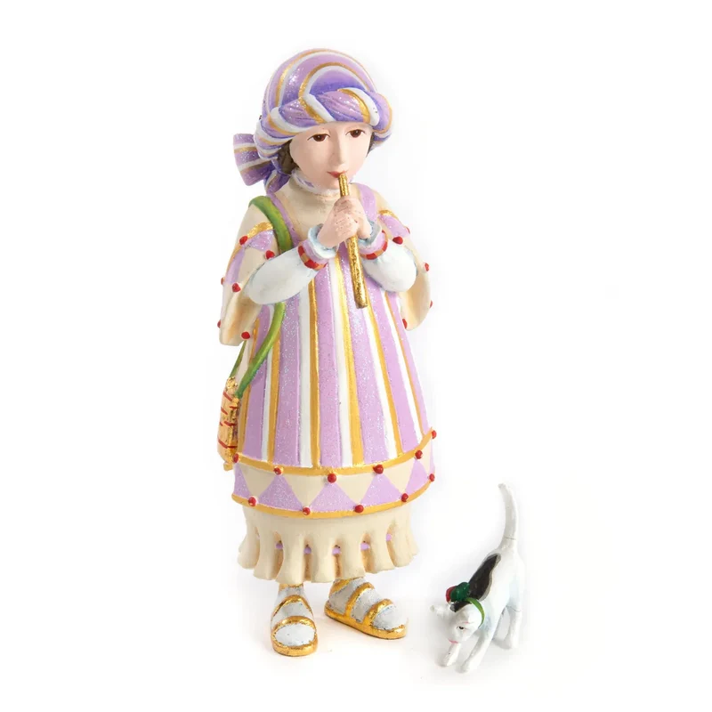 Krinkles - Nativity Mini Figuren - Flöte spielendes Mädchen mit Kätzchen