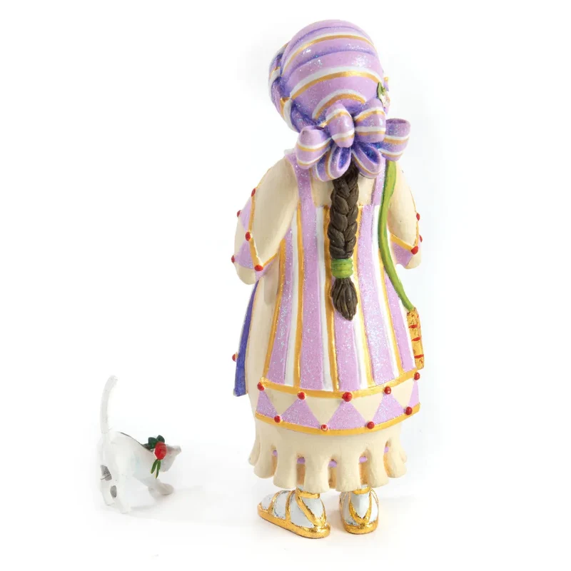Krinkles - Nativity Mini Figuren - Flöte spielendes Mädchen mit Kätzchen