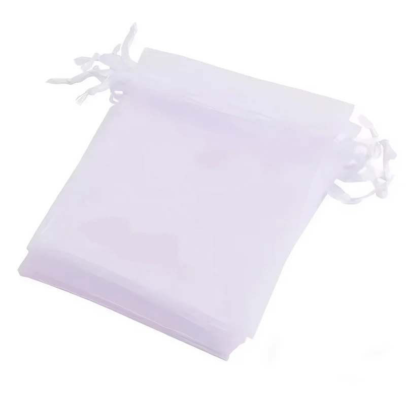Organzabeutel 10 Stück, weiss, 15x20 cm
