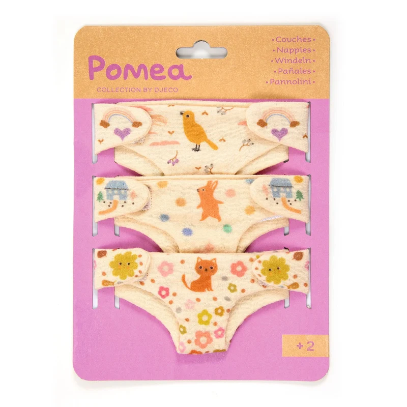Set mit 3 Windeln für Pomea-Puppen