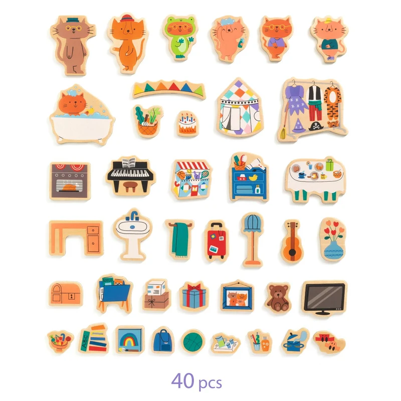 Magnetisches Puzzle – Katzenhaus
