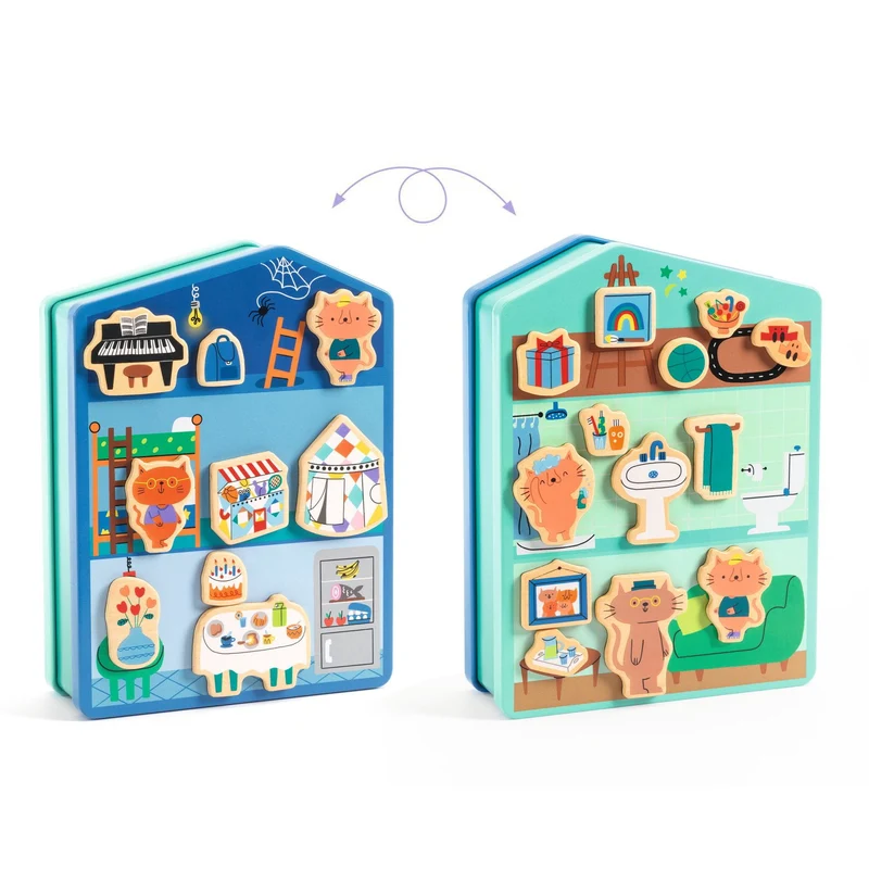 Magnetisches Puzzle – Katzenhaus