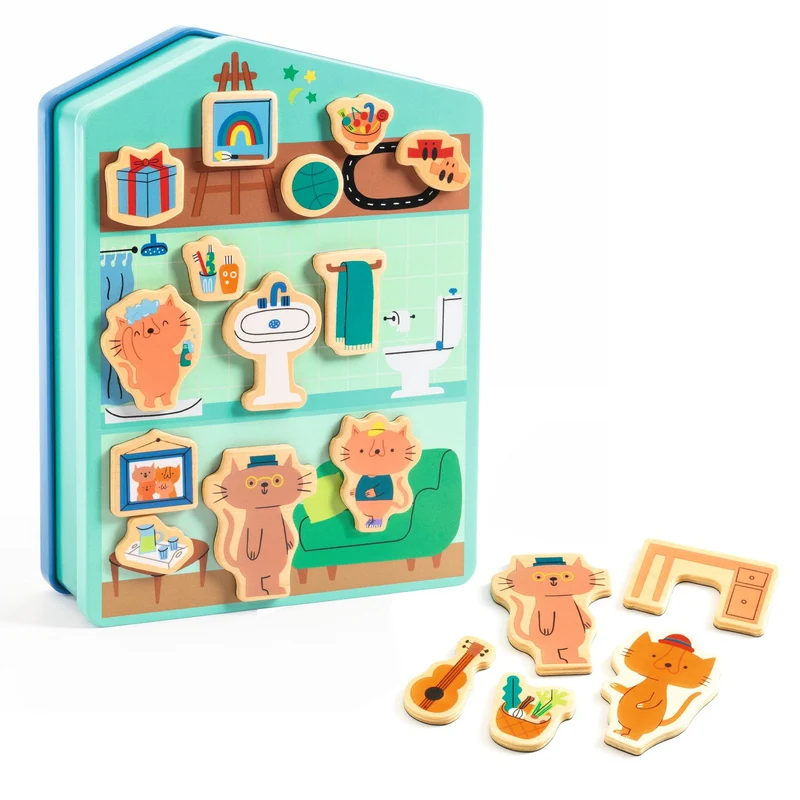 Magnetisches Puzzle – Katzenhaus